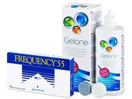 Frequency 55 (6 šošoviek) + roztok Gelone 360ml Kontaktné šošovky lacno - Frequency 55 (6 šošoviek) + roztok Gelone 360ml